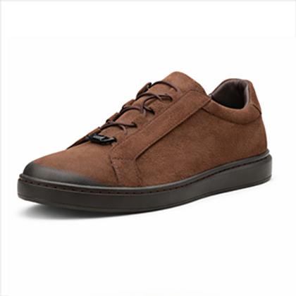 Машки патики Brown Minimal Leather Low-Top со Speed Lace