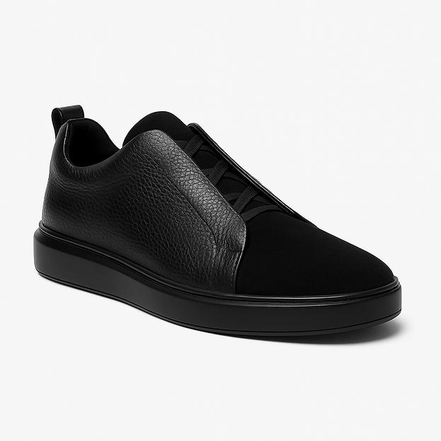 Машки патики Black Suede-Panel Slip-On