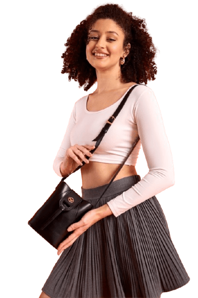 Женска чанта Гарбалија Баку, 14 x 7 x 18 см, црна