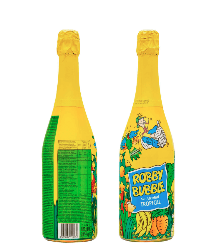 ROBBIE BUBBLE Детско шампањско Тропик 0.75L
