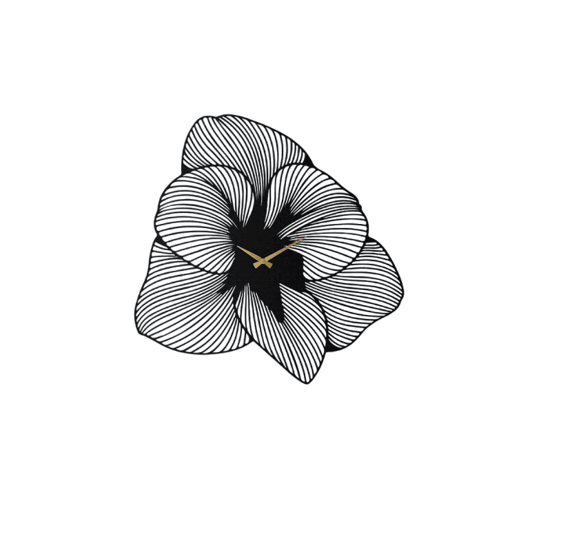 Wallity ѕиден часовник, 50 x 50 см, црн