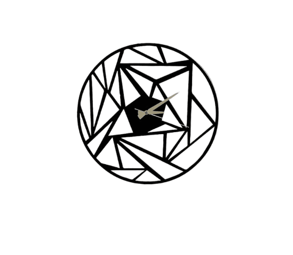 Wallity ѕиден часовник Перспектива, 50 x 50 см, црн