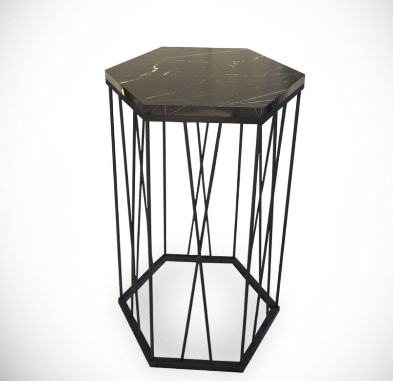 Помошна масичка Hanah Home од мермер Cetrus, црна