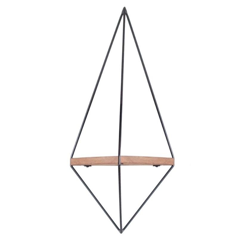 Hanah Home WR039 Полица за dzид, црно-кафеава