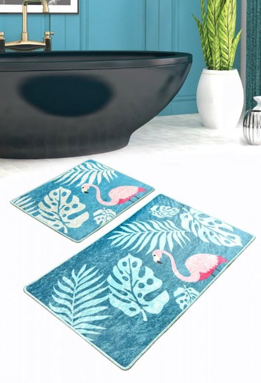 Килим за бања L'essentiel Maison Foglia, 2 парчиња, тиркизна