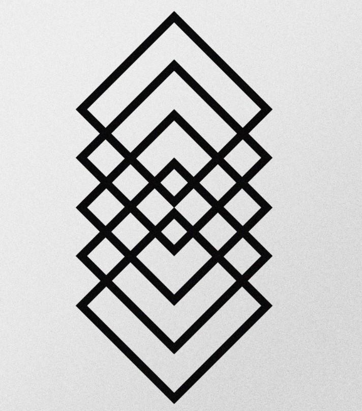 Wallity декорација за dzид Геометрија, 60x30 см, црна