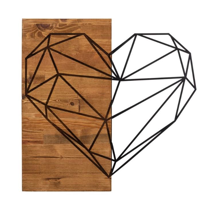 Wallity декорација за dzид во форма на срце, 58x58 см