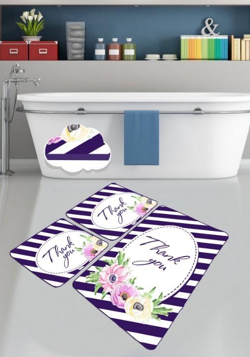 Подлога за бања L'essentiel Maison Thank You, 3 парчиња, шарена