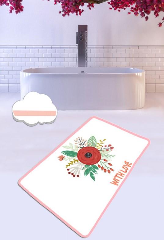 Подлога за бања L'essentiel Maison со љубов, 70x120 см, бела