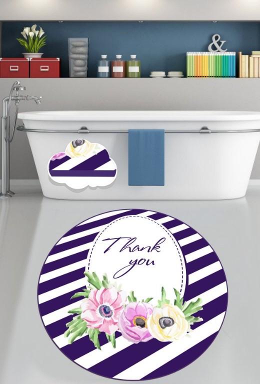 Подлога за бања L'essentiel Maison Thank You, 100 см, шарена