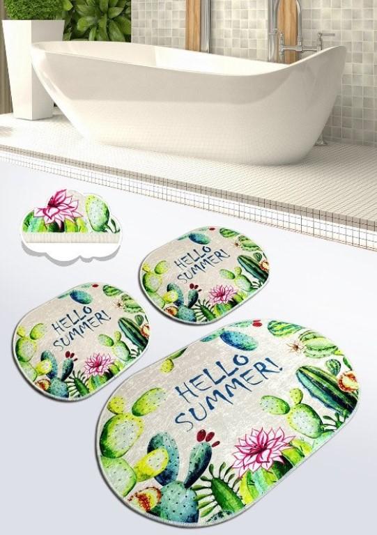 Простирка за бања L'essentiel Maison Hello Summer, 3 парчиња, Шарена