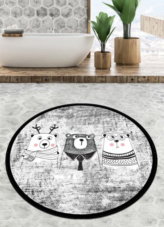 Килим за бања L'essentiel Maison Three Bears, 100cm, сив