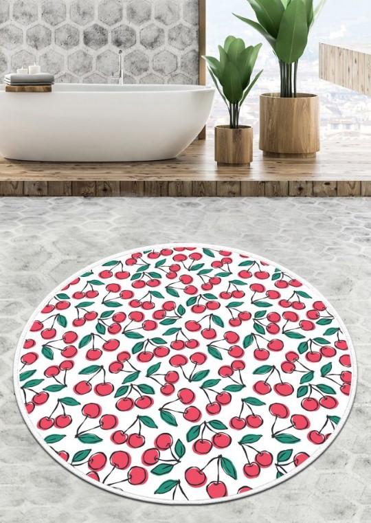 Простирка за бања L'Essentiel Maison Ciliegia, 80cm, бело-црвена