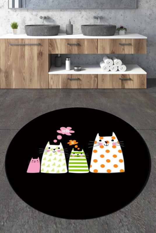 Простирка за бања L'essentiel Maison Four Cats, 120cm, Шарена