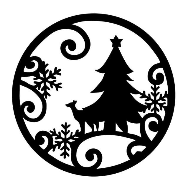 Wallxpert XMASBLACK 027 Dzидна декорација, 60x60 см, црна