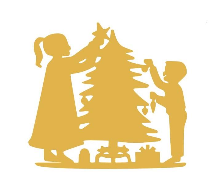 Wallxpert XMASGOLD 016 Dzидна декорација, 39x64 см, златни бои