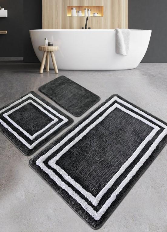 Простирка за бања L'Essentiel Maison Duplici, 3 парчиња, Антрацит