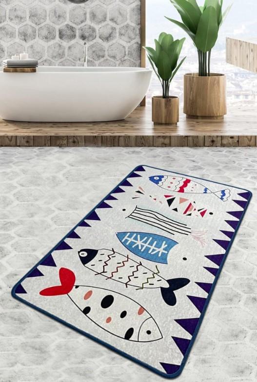 Килим за бања L'essentiel Maison Le Poissson, 80x100cm, Шарена