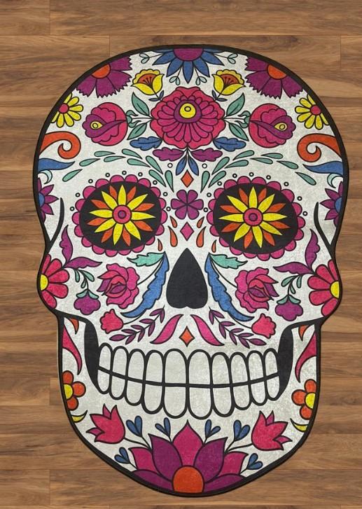 L'essentiel Maison тепих за бања Череп, 100x150cm, Шарена