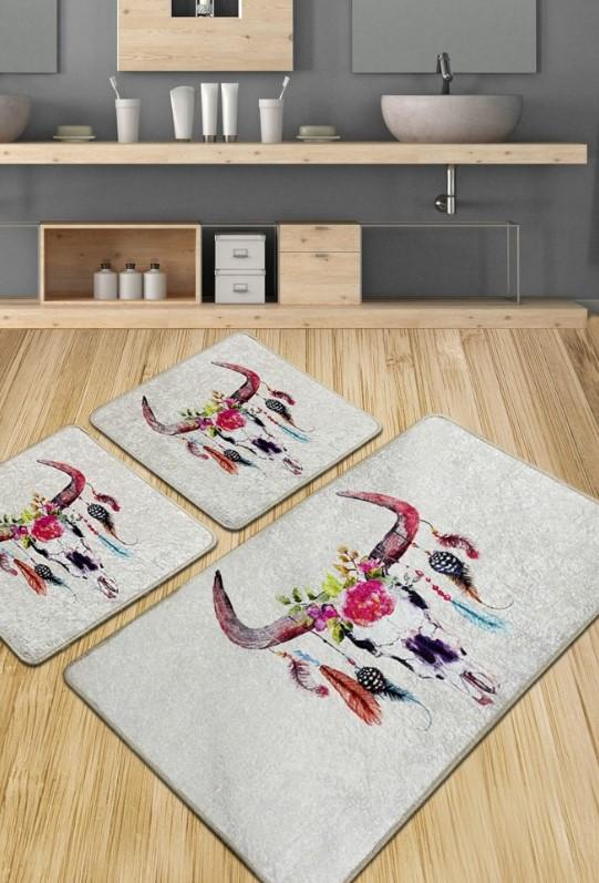 L'Essentiel Maison Простирка за бања Cervo, 3 парчиња, сива боја