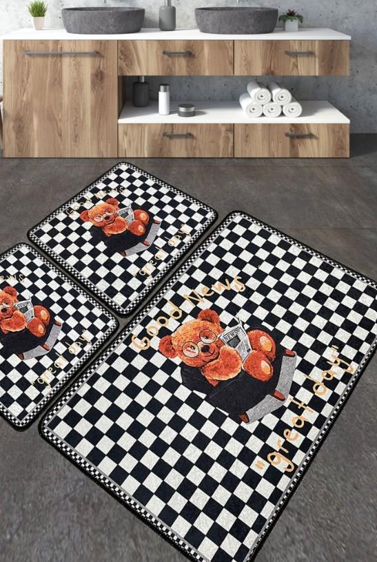 Подлога за бања L'essentiel Maison, весник, 3 парчиња, шарена