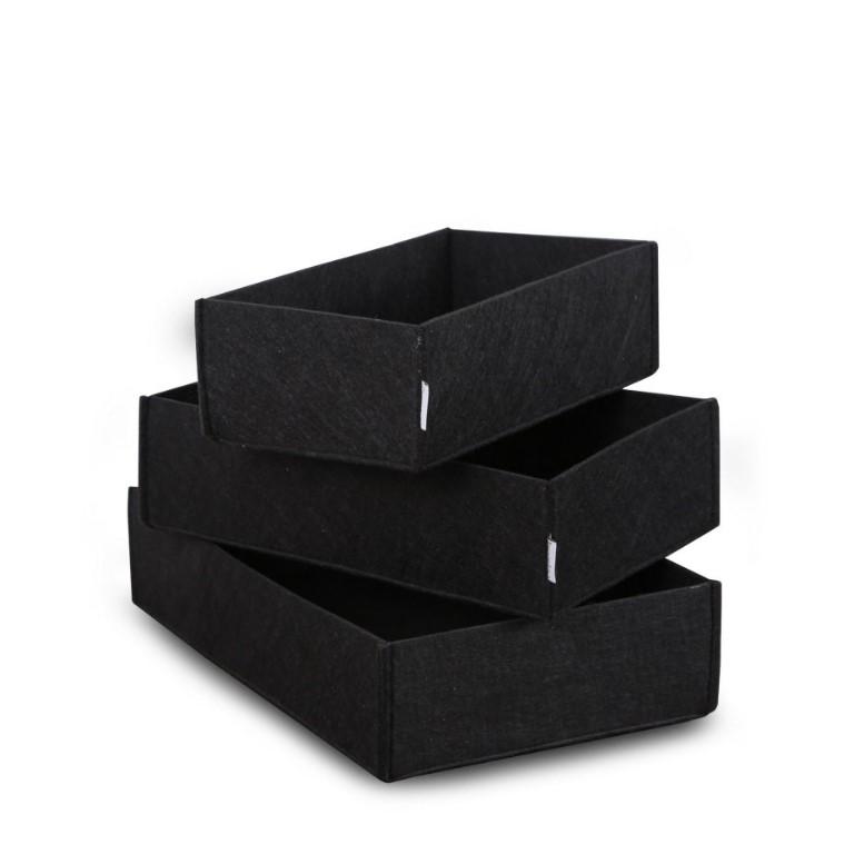 Комплет кутии за складирање Wallxpert HMY 6272, 3 парчиња, црна