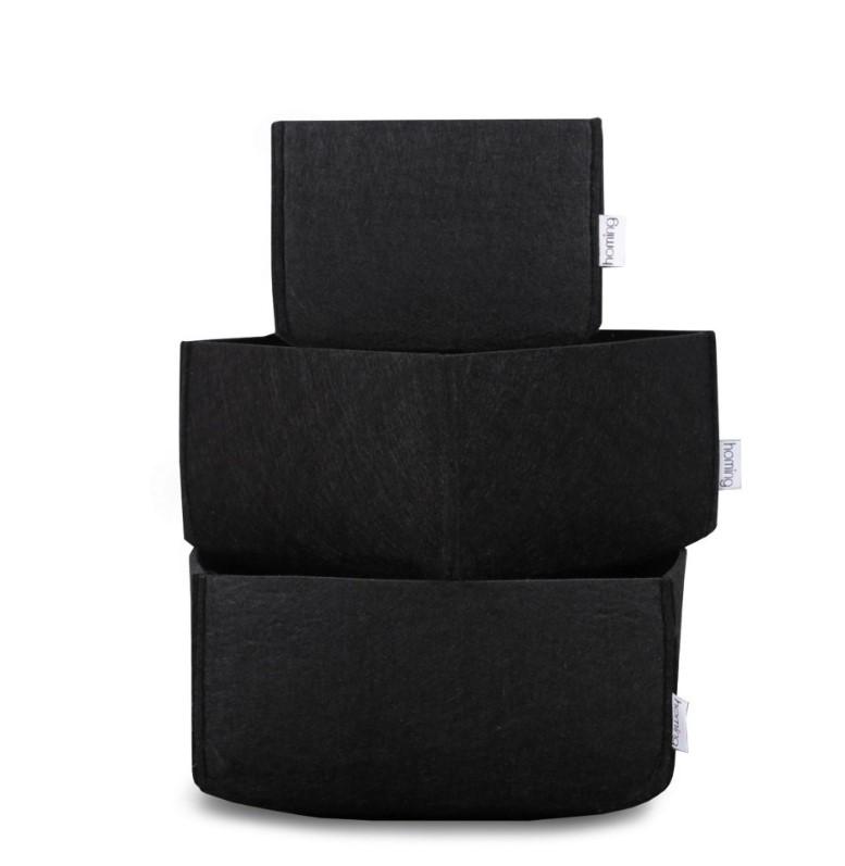 Комплет кутии за складирање Wallxpert HMY 6269, 3 парчиња, црна