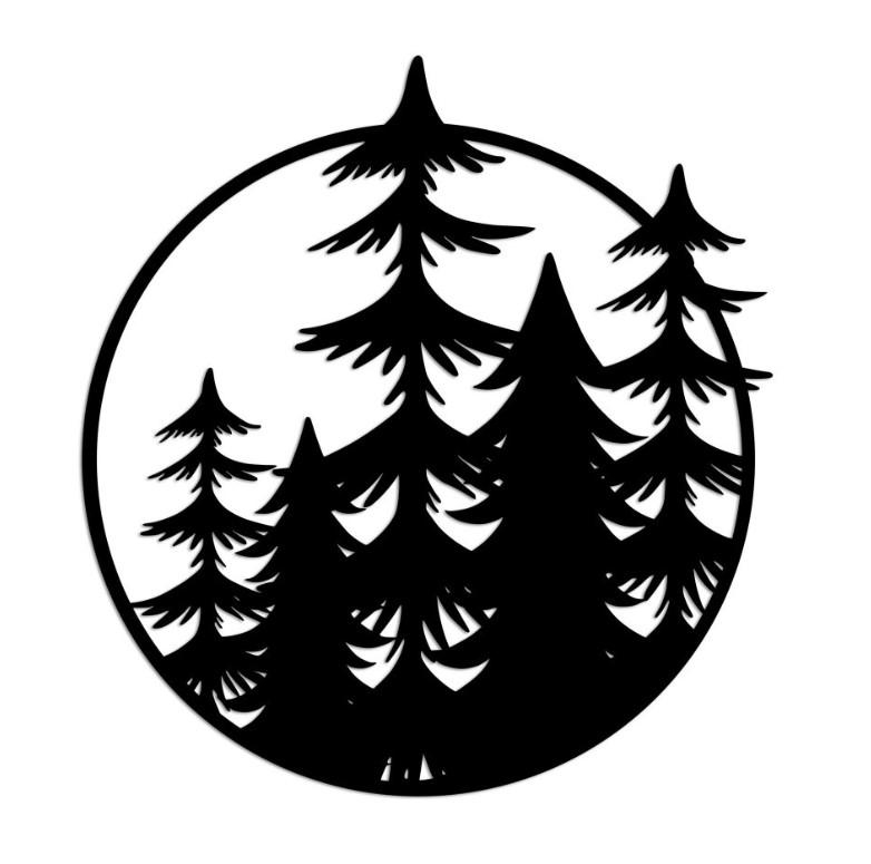 Wallxpert декорација за dzид дрвја L, 70x65cm, црна