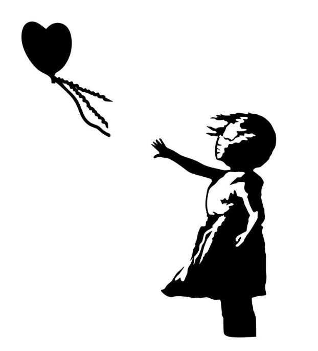 Wallity dzидна декорација Banksy 14, 105x85cm, црна