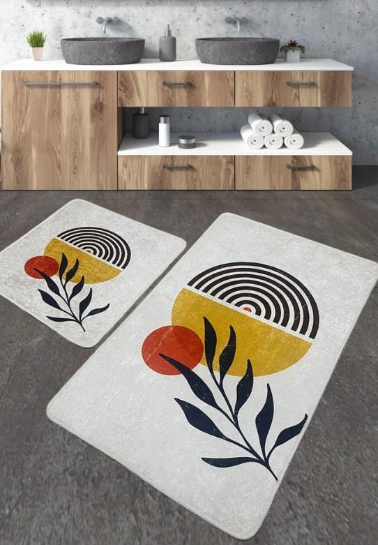 L'essentiel Maison тепих за бања Le Soleil 87, 2 парчиња, Шарена