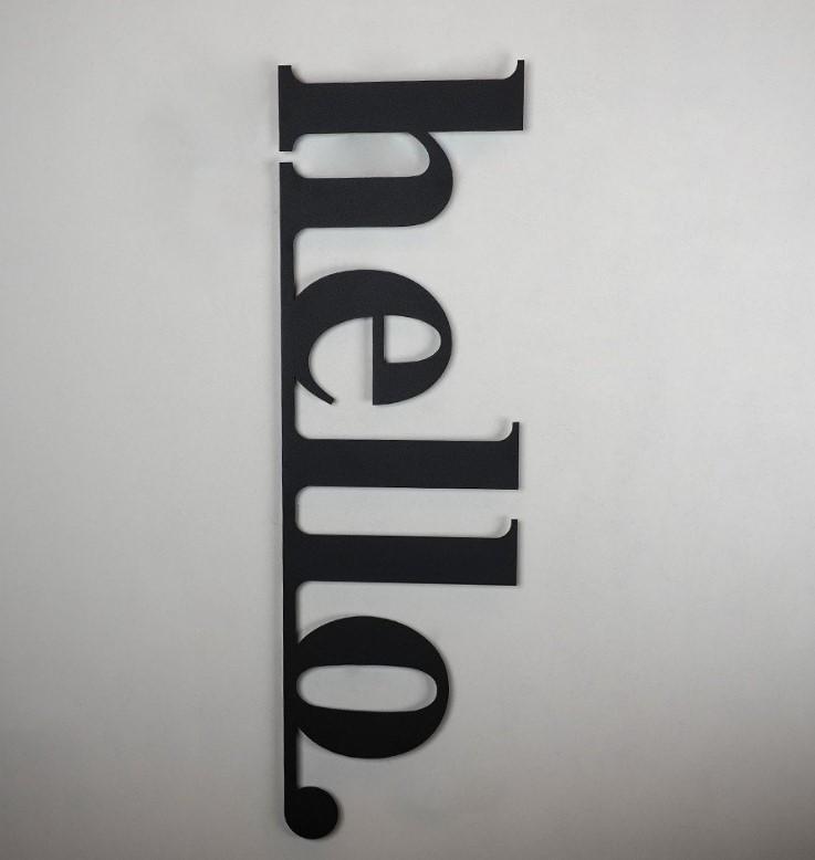 Wallity APT101LS Dzидна декорација Hello, 30x99 см, црна