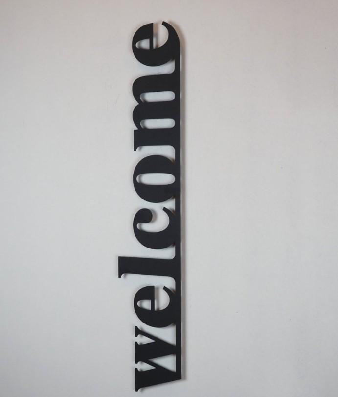 Wallity APT490MS Dzидна декорација Welcome, 18x98 см, црна