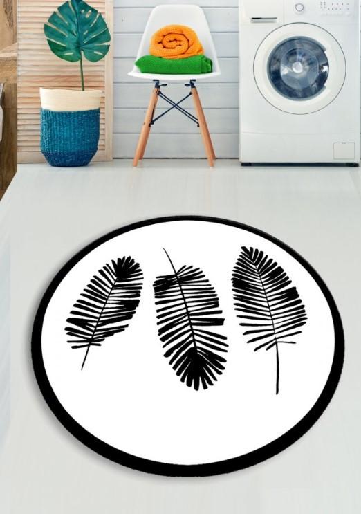 Простирка за бања L'essentiel Maison Hoja, 120cm, бело-црно