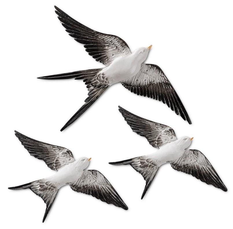 Аберто Дизајн Dzидна декорација Летачка ластовичка 2, 3 парчиња