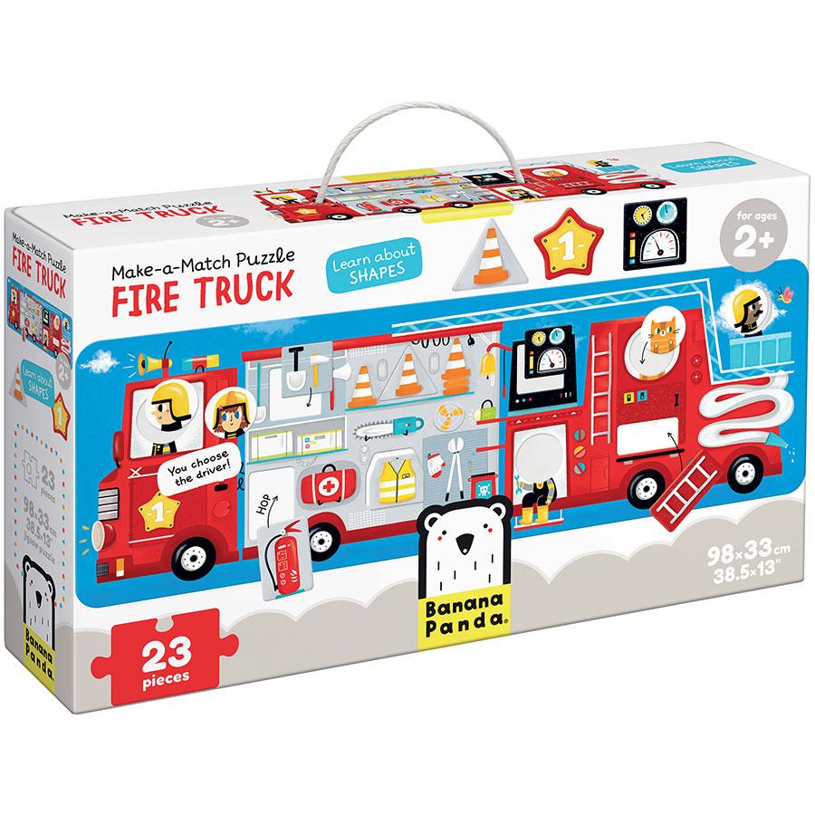 BANANA PANDA Make-a-Match Puzzle Fire Truck Едукативен Сет (2+)