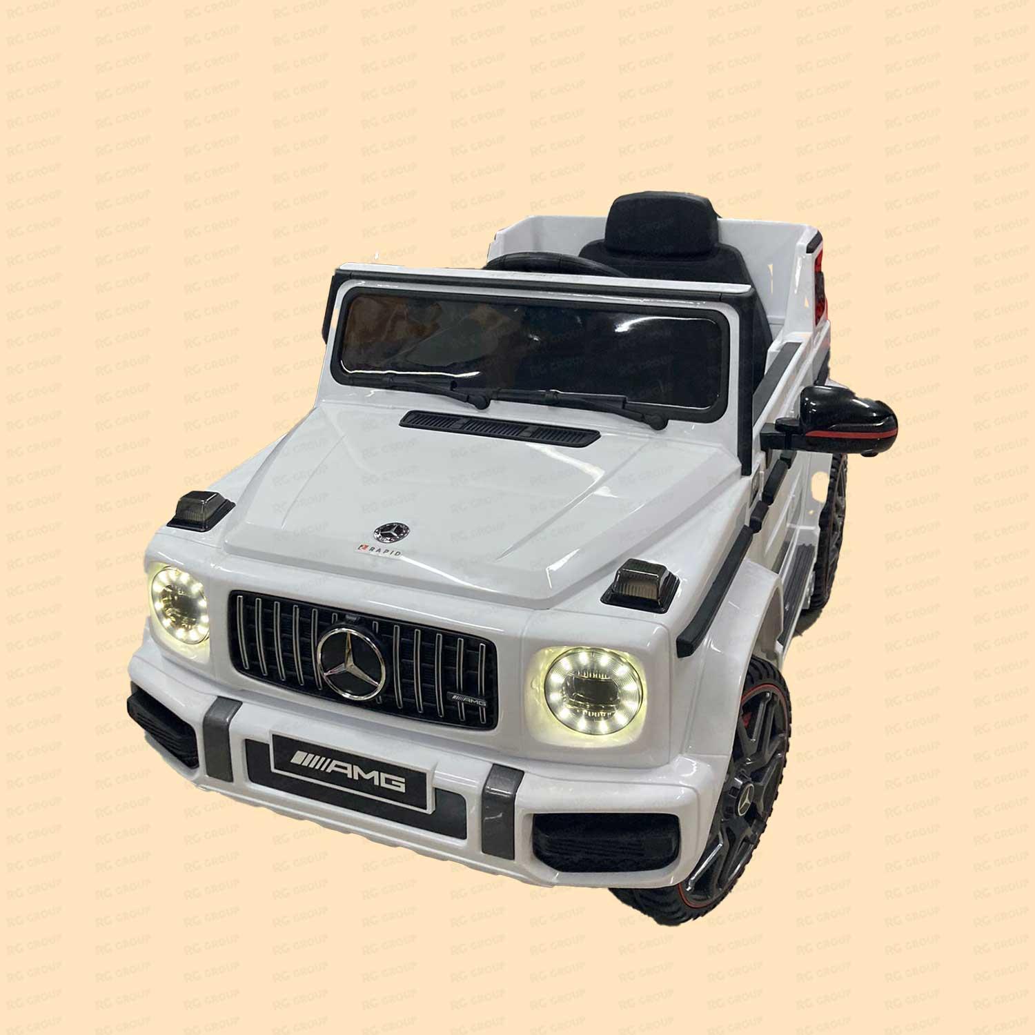 RAPID Детска кола на акумулатор  Мерцедес G63 AMG бела 26092