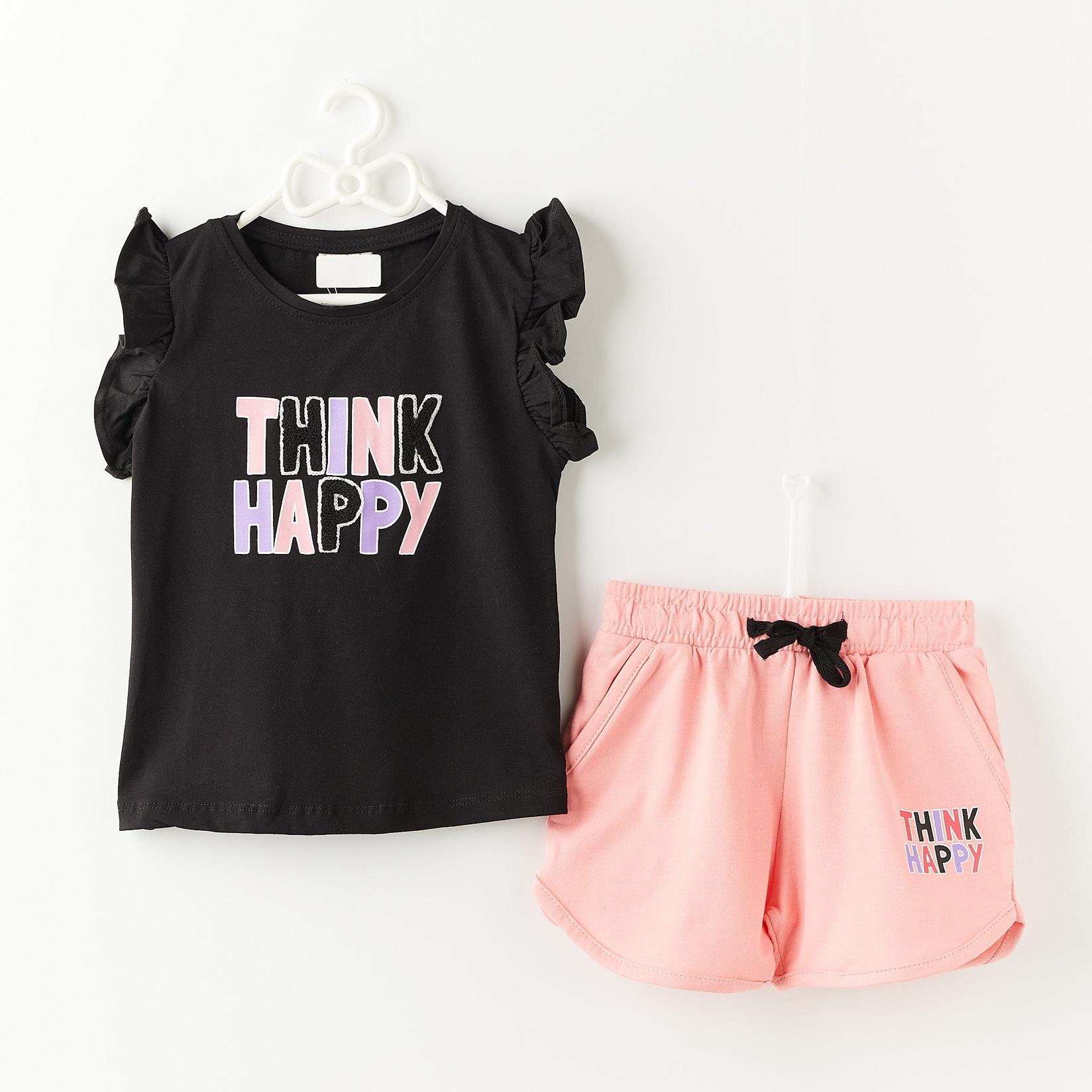 Женски сет маица + кратки панталони think happy