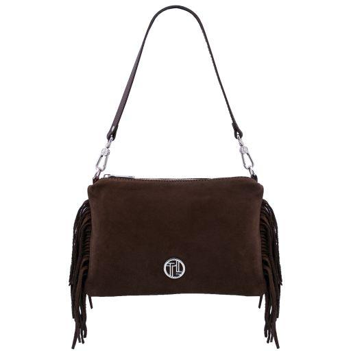 TUSCANY LEATHER Кожна женска чанта Nomade, темно кафеава TL142495