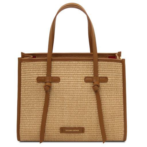Tuscany Leather Женска Чанта TL142566 Tuscany Raffia Shoulder Bag TL142566