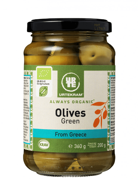 URTEKRAM Органски зелени маслинки - 360 гр.