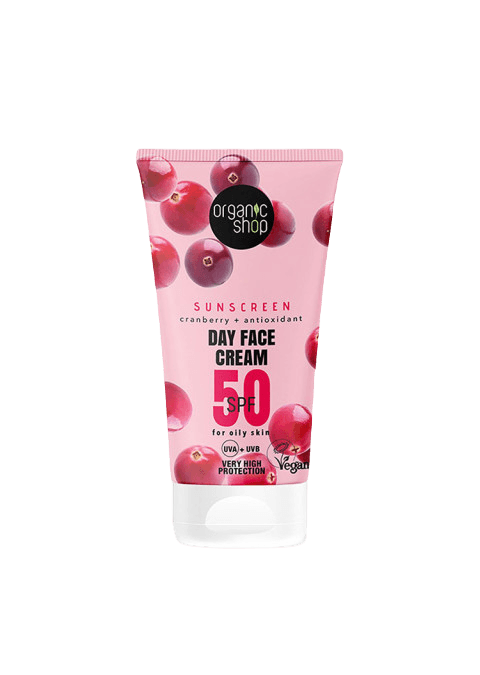 ORGANIC SHOP Spf 50 / Крема За Лице Со Заштитен Фактор Spf50 За Мрсна Кожа - 50 Мл.