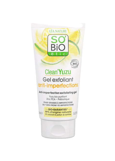 SO'BiO ETIC Ексфолирачки гел за лице против флеки за мрсна кожа со пребиотик, 150мл