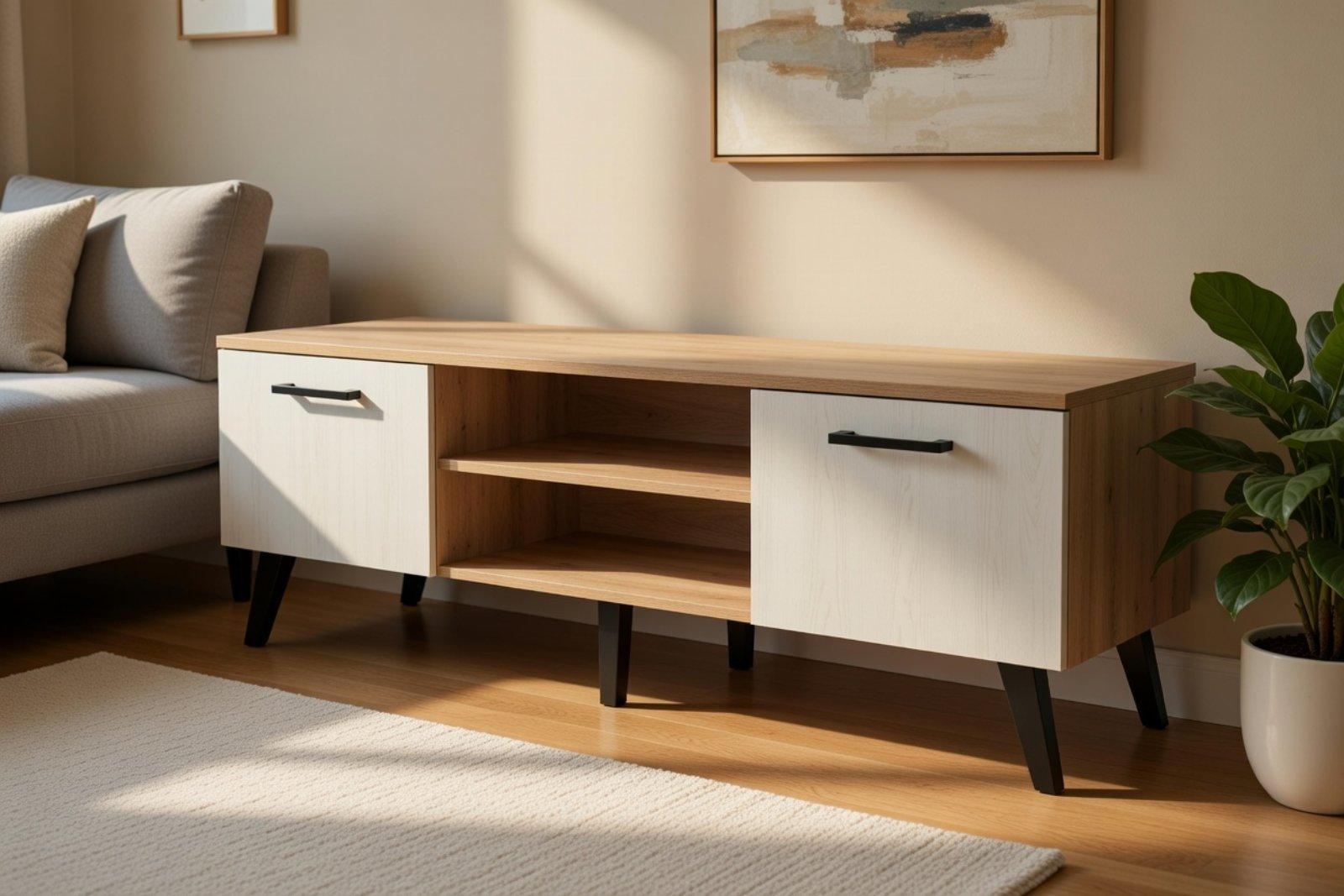 Мебел Г ТВ Комода бјанко сонома-бела