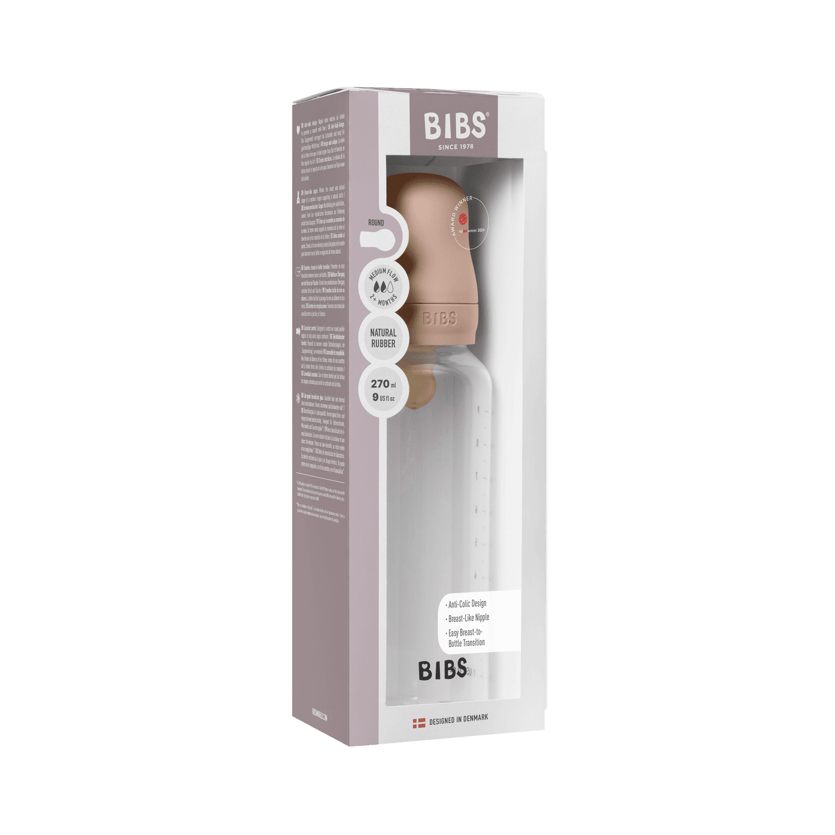 BIBS Пластично шише 270ml Blush 5017244