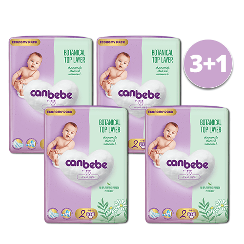 Canbebe 3+1 Пелени бр.2 / 52 / 4-8 kg