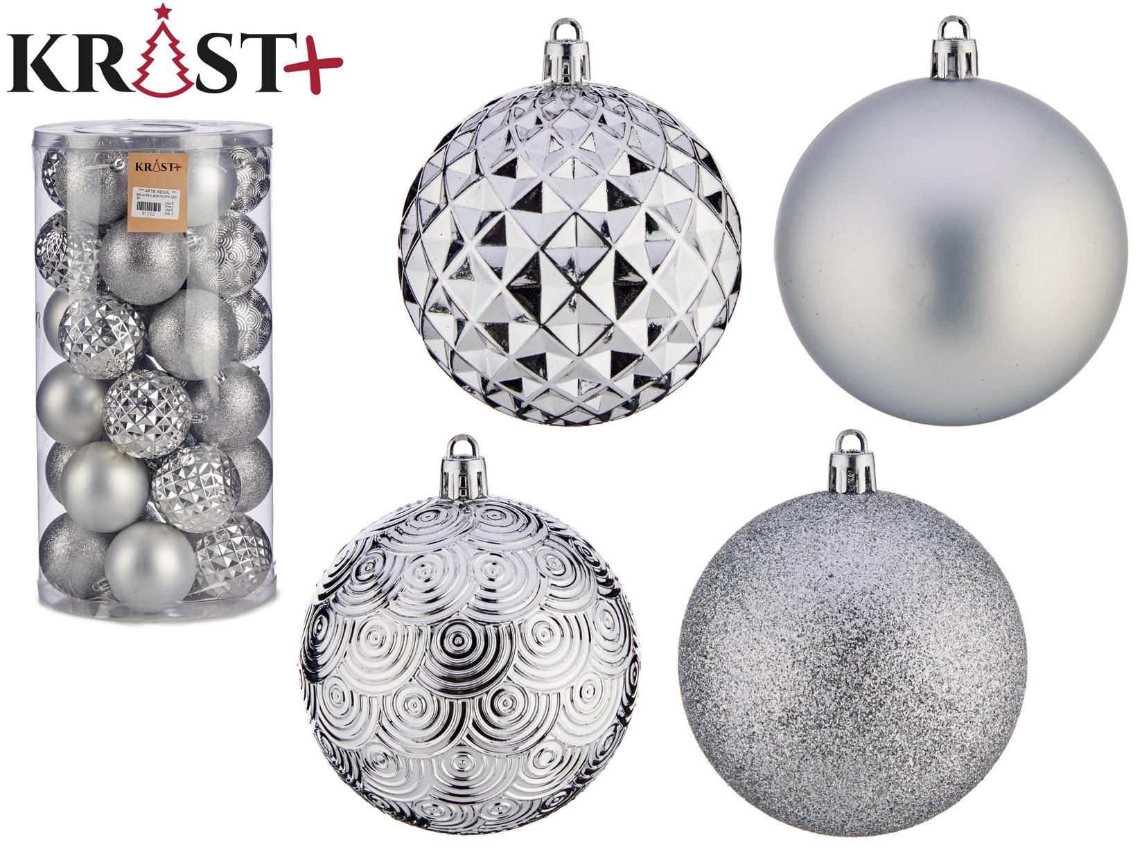 KRIST+ Сет од 30 сребрени топчиња 8cm