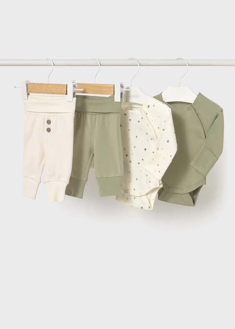 Mayoral Комплет од четири дела за новороденче - Зелена, 6-9 месеци (75cm)