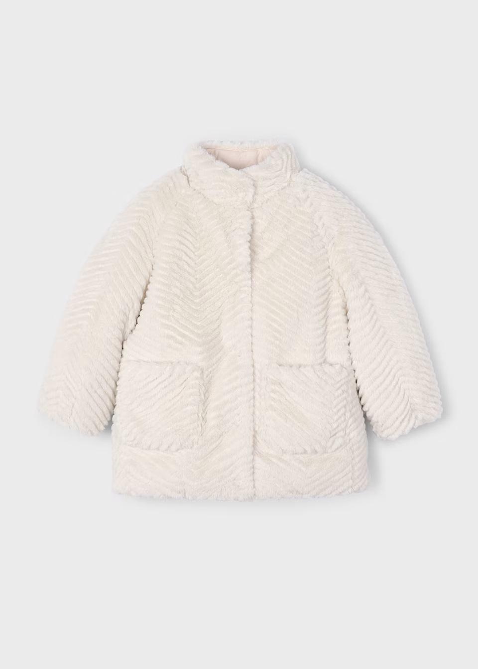 Mayoral Крзнено палто за девојче - Беж, 5 (110cm)