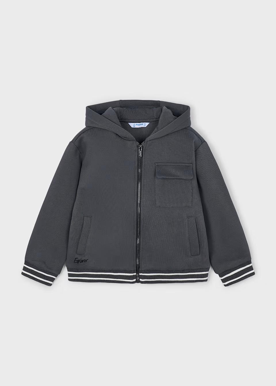 Mayoral Машка дуксерка со патент - Сива, 10 (140cm)