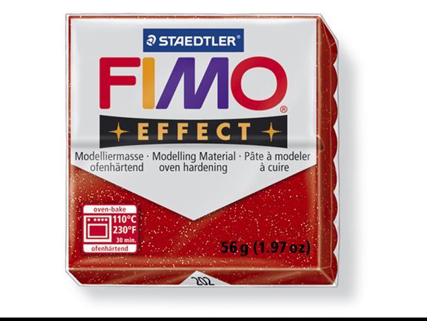 FIMO Полимерна Глина со ефект црвена glitter